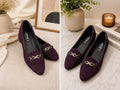 Plum Suede Silver Chain Loafers
