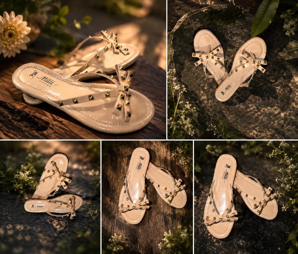 Studded Cross-Strap Flats