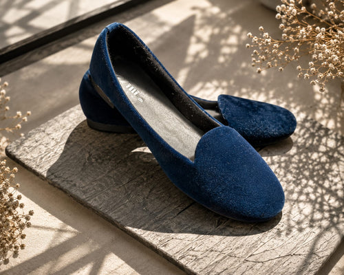 Black Textured Suede Loafers