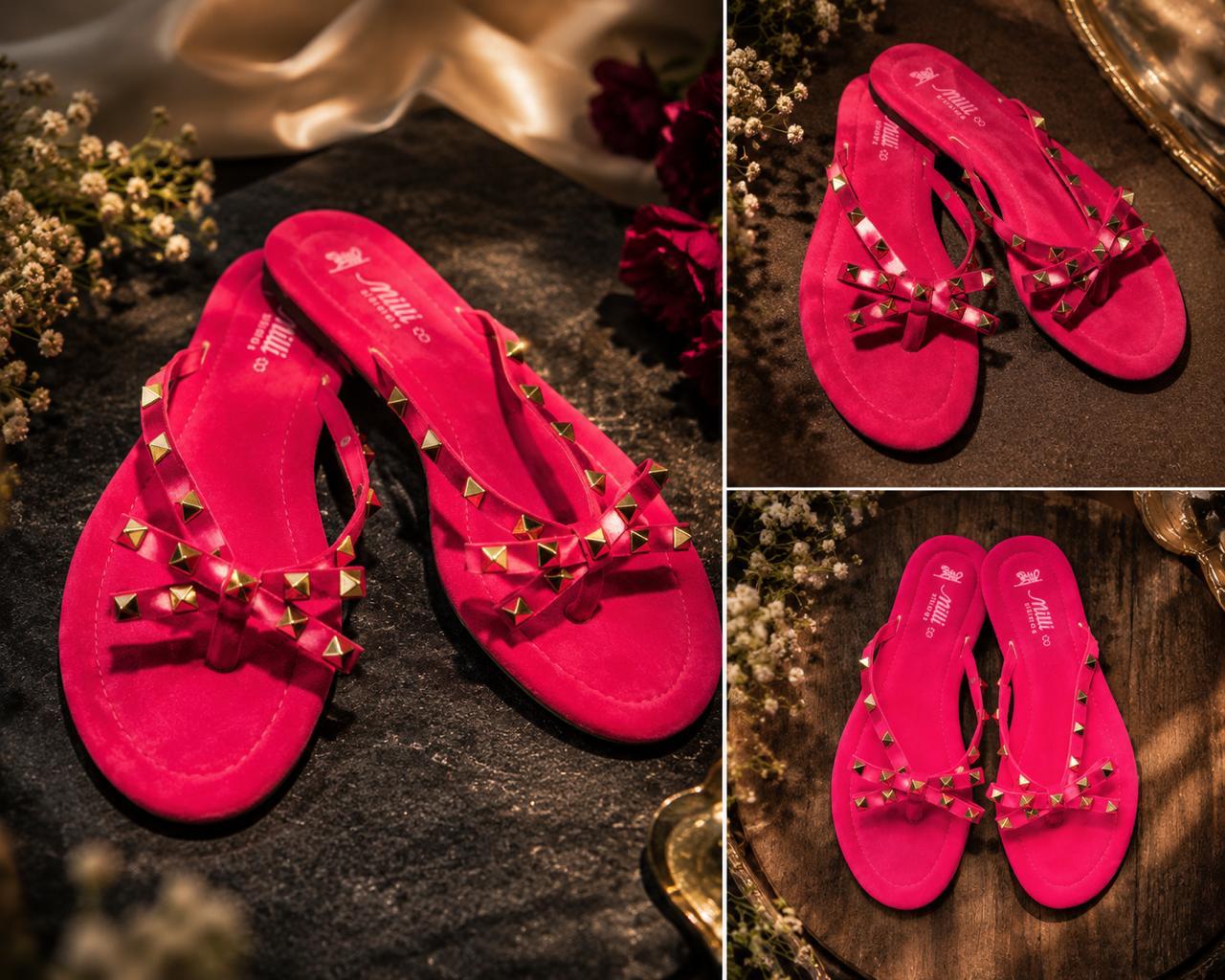 Studded Cross-Strap Flats