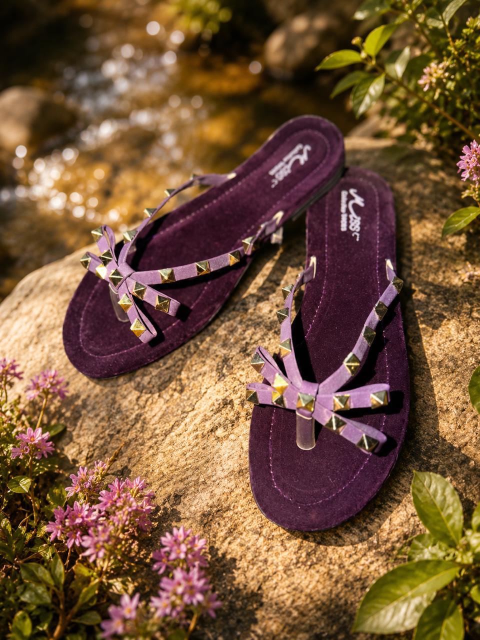 Studded Cross-Strap Flats