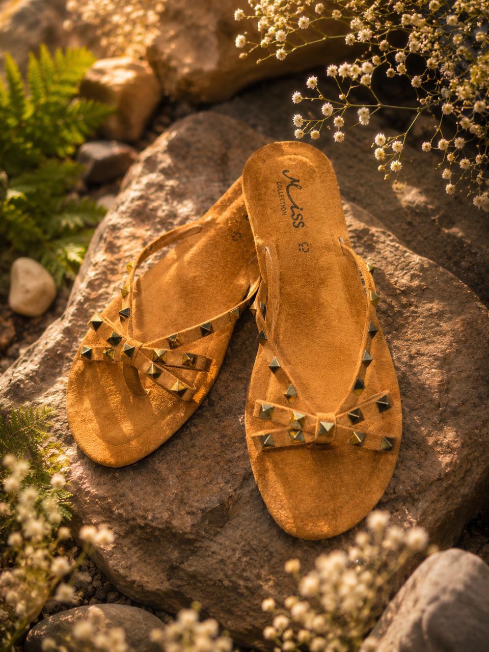 Studded Cross-Strap Flats