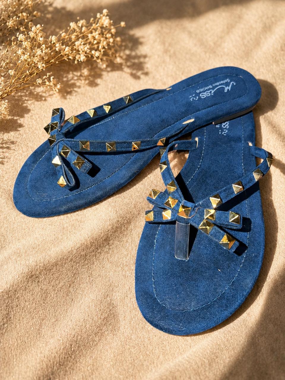 Studded Cross-Strap Flats
