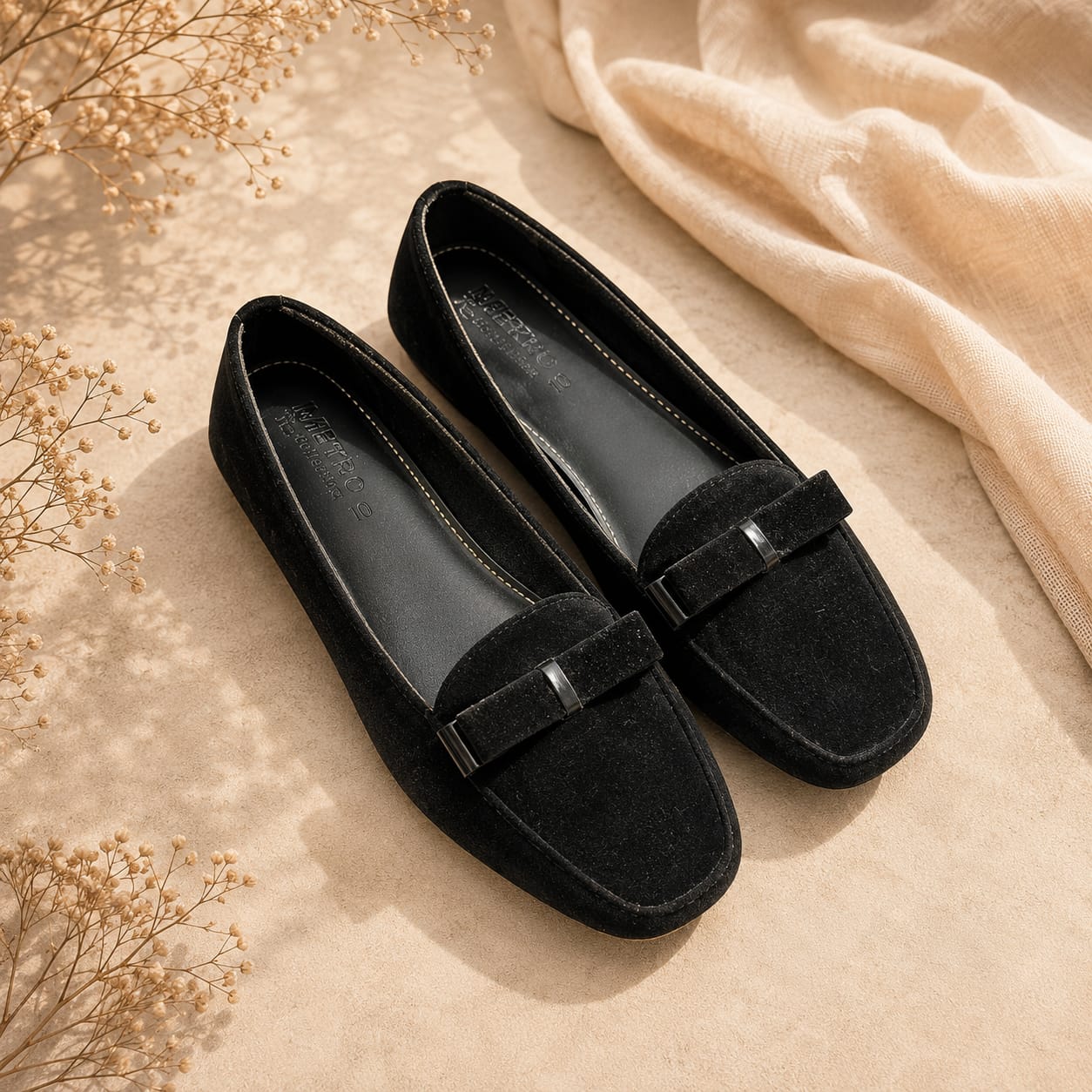 Plum Suede Bow Loafers