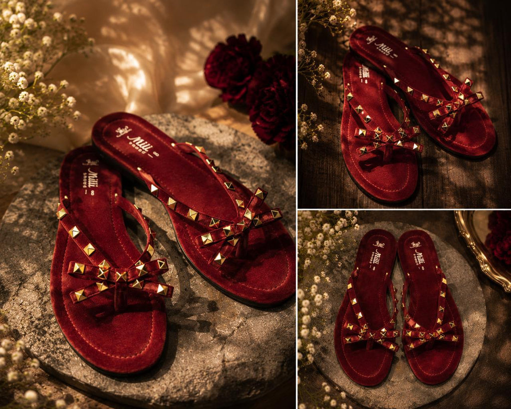 Studded Cross-Strap Flats