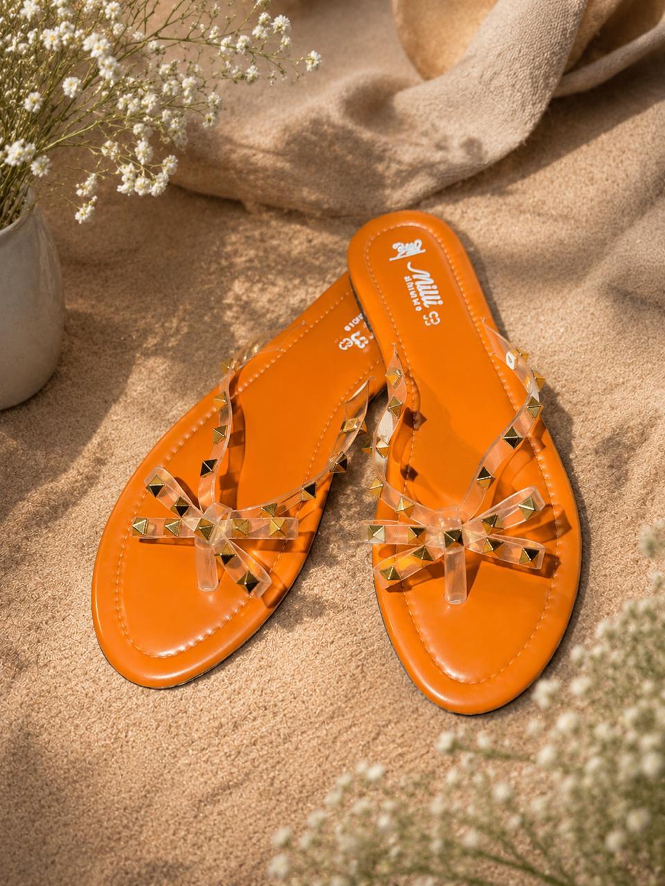 Studded Cross-Strap Flats